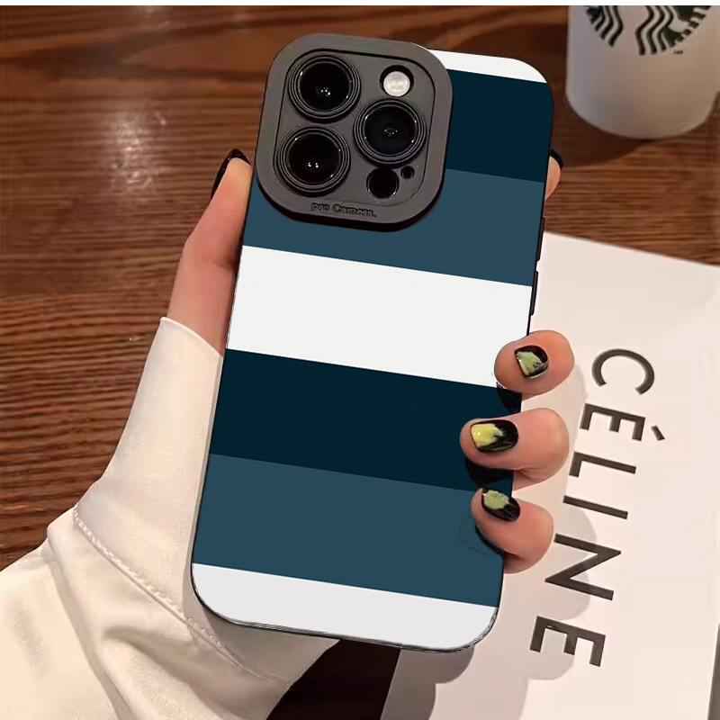 Phone Cases Blue - Blue White Striped Pattern Phone Case