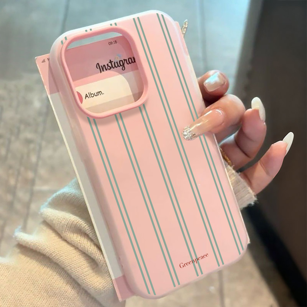 Phone Cases Luxury - Luxury Fresh Striped Pattern Silicone Phone