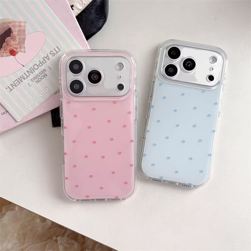 Phone Cases Blue - Korean Ins Girl Simple Blue Pink