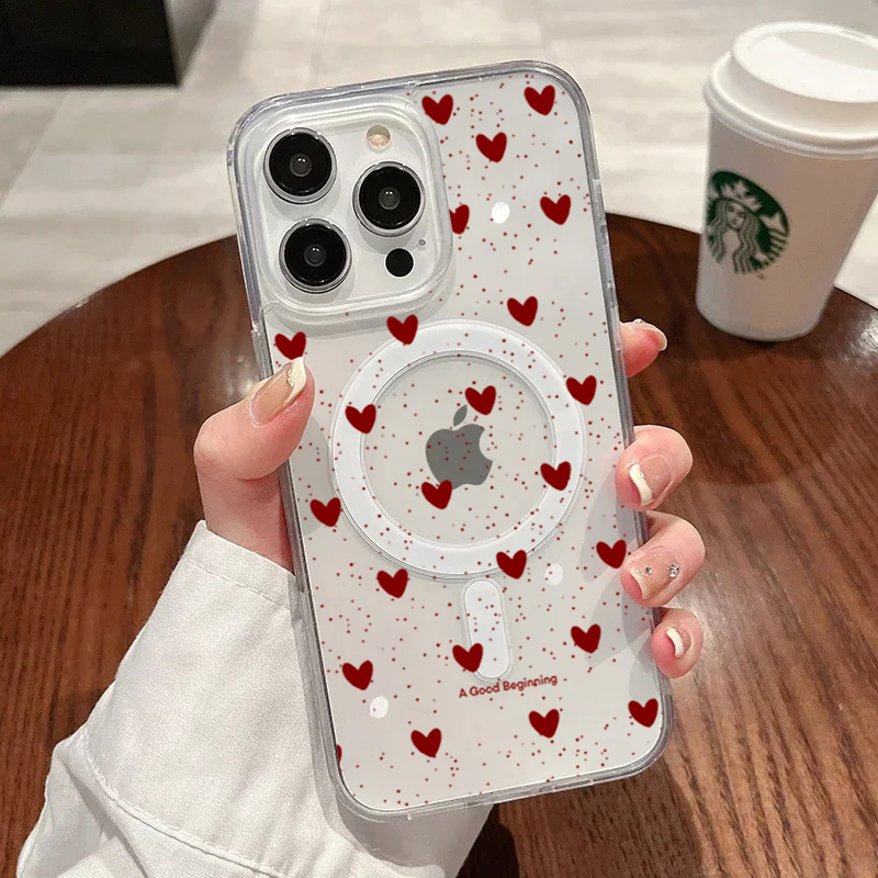 INS Red Love Heart Sexy Transp - Phone Cases Transparent 评论和价格