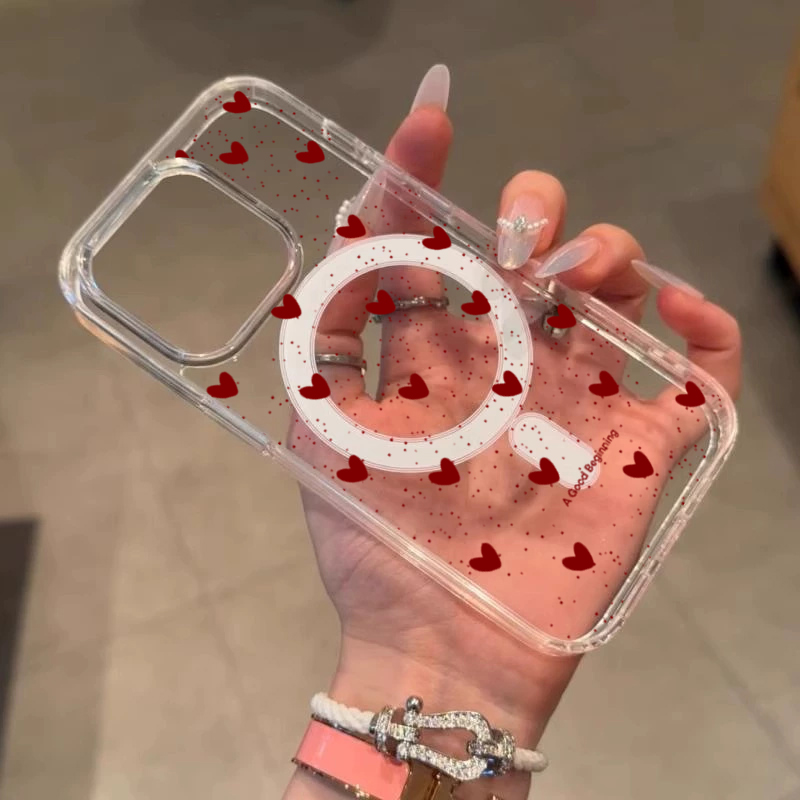 INS Red Love Heart Sexy Transp - Phone Cases Transparent 评论和价格
