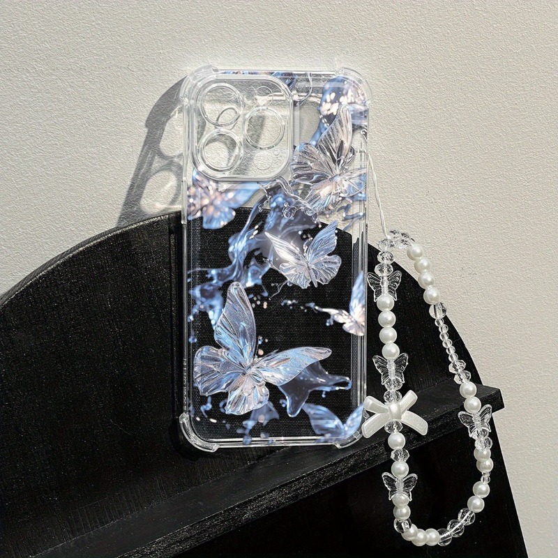 Blue Butterfly Transparent Pho - Phone Cases Best 评论和价格
