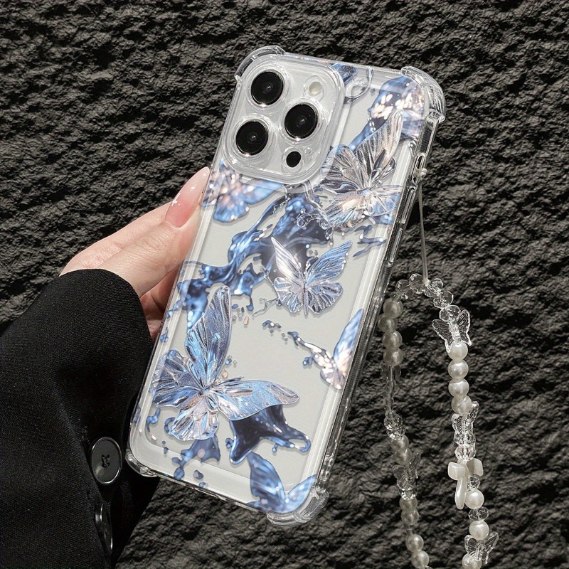 Blue Butterfly Transparent Pho - Phone Cases Best 评论和价格