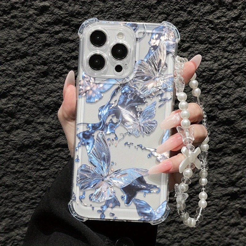 Blue Butterfly Transparent Pho - Phone Cases Best 评论和价格