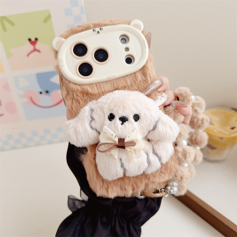 3D Cartoon Bowknot Puppy Warm  - Phone Cases For Iphone 11 评论和价格