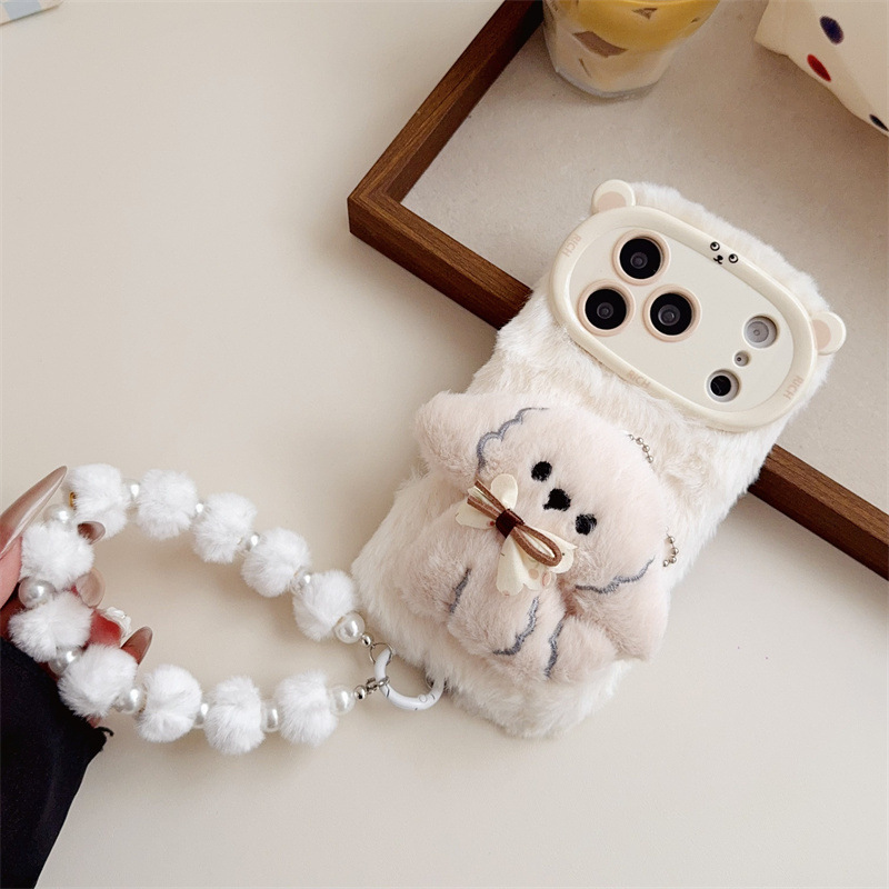 3D Cartoon Bowknot Puppy Warm  - Phone Cases For Iphone 11 评论和价格