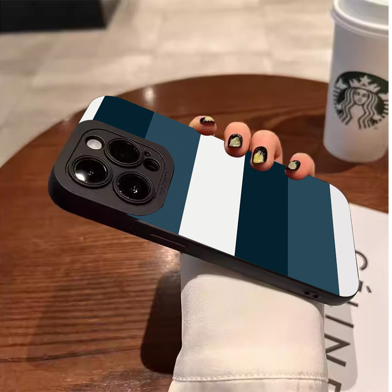 Blue White Striped Pattern Pho - Phone Cases Blue 评论和价格