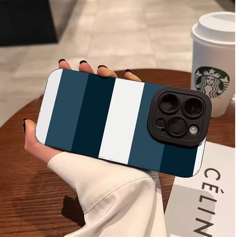Blue White Striped Pattern Pho - Phone Cases Blue 评论和价格