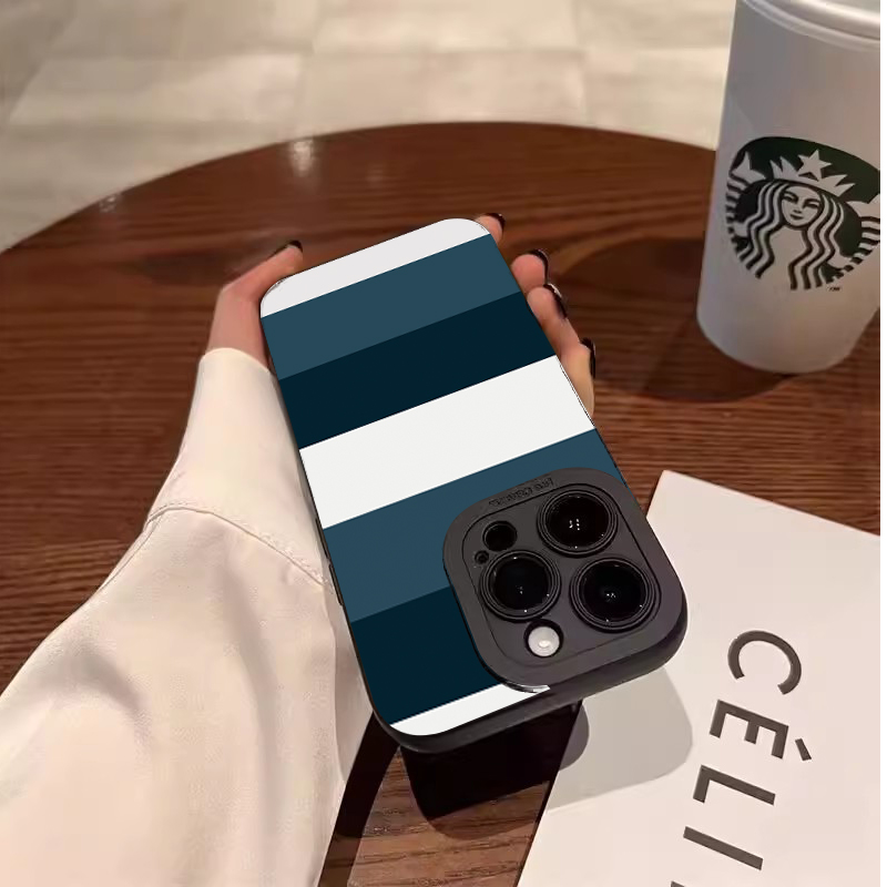 Blue White Striped Pattern Pho - Phone Cases Blue 评论和价格