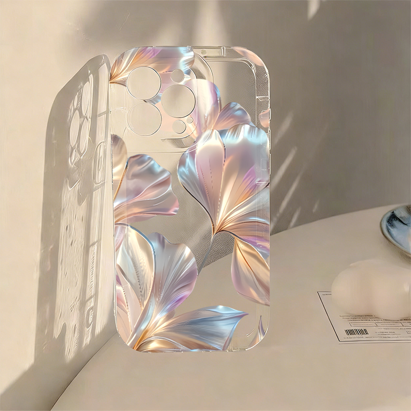 Colorful Metallic Ginkgo Print - Phone Cases Transparent 评论和价格