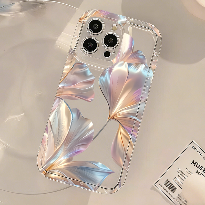 Colorful Metallic Ginkgo Print - Phone Cases Transparent 评论和价格