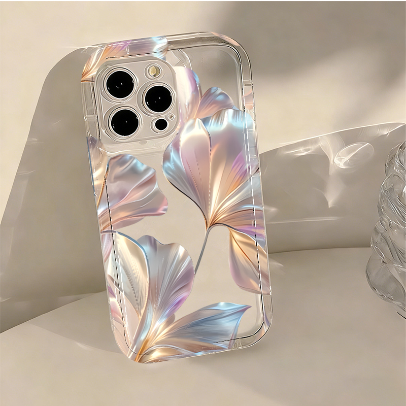Colorful Metallic Ginkgo Print - Phone Cases Transparent 评论和价格