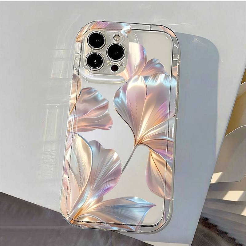 Colorful Metallic Ginkgo Print - Phone Cases Transparent 评论和价格