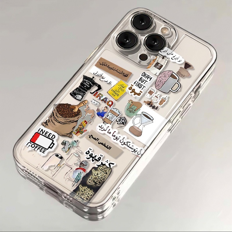 I Love Coffee Pattern Phone Ca - Phone Cases Transparent 评论和价格