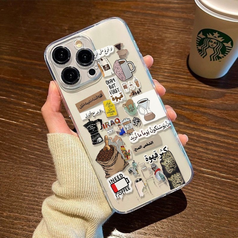 I Love Coffee Pattern Phone Ca - Phone Cases Transparent 评论和价格