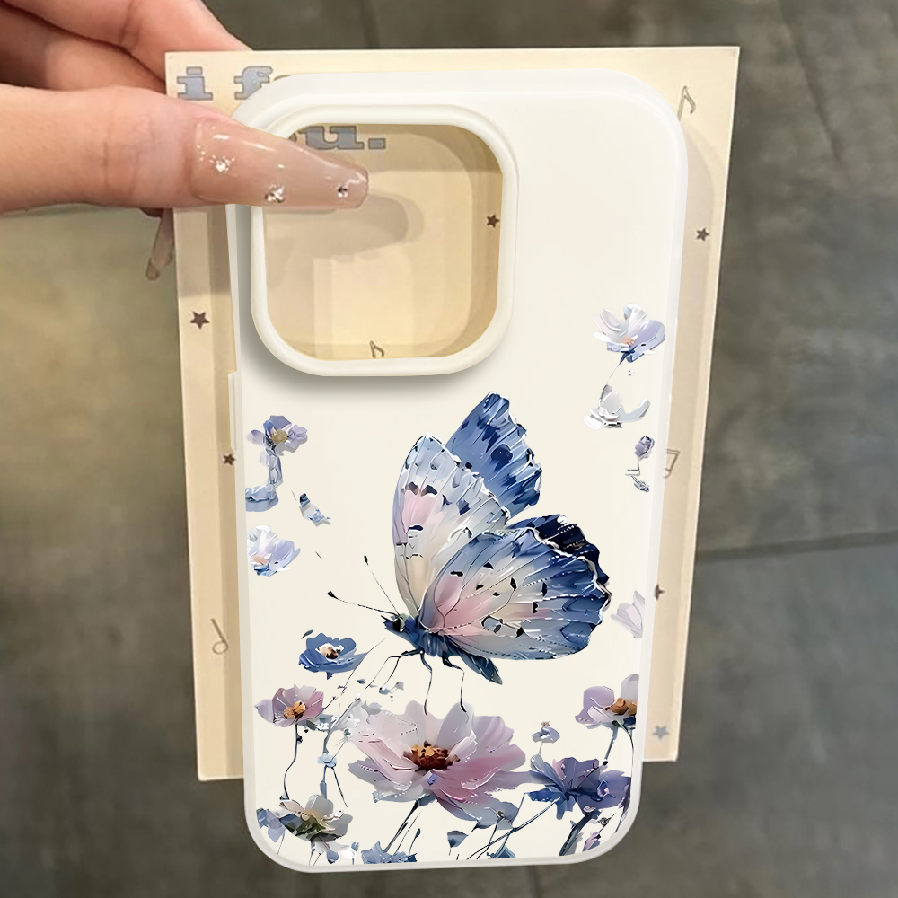 Watercolor Blue Purple Butterf - Phone Cases Blue 评论和价格