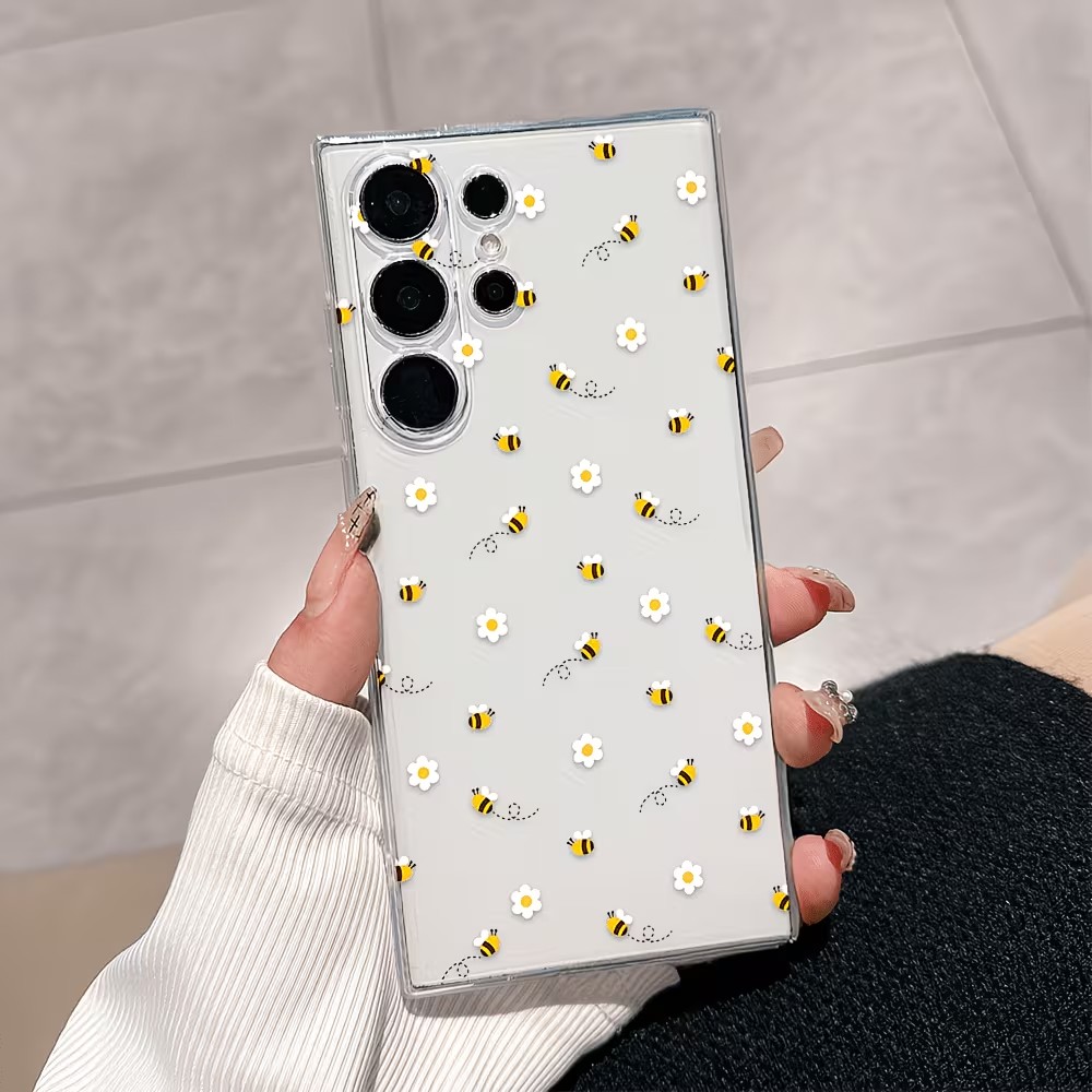 Transparent TPU Cute Bee Daisy - Phone Cases Transparent 评论和价格