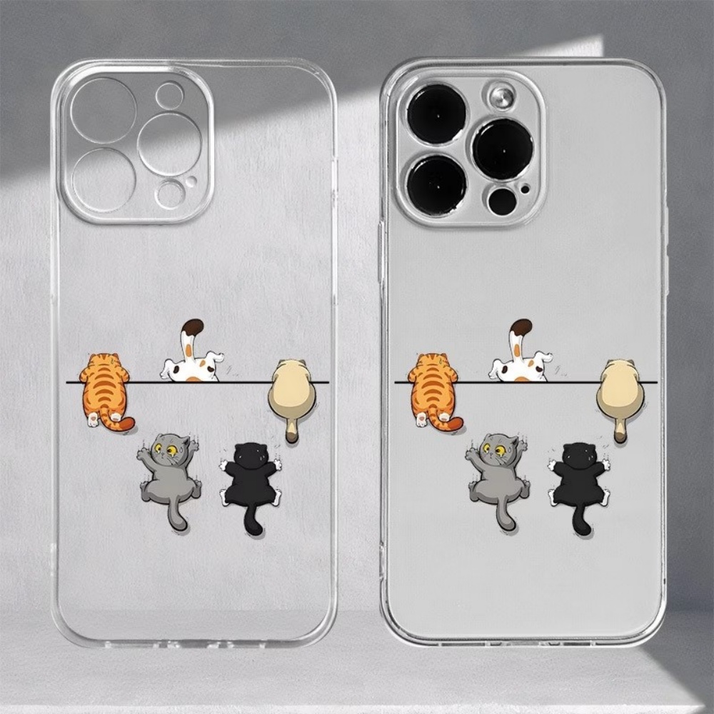 Five Cute Cat Pattern Phone Ca - Phone Cases Transparent 评论和价格