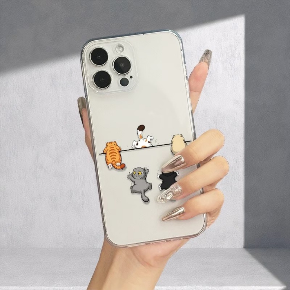 Five Cute Cat Pattern Phone Ca - Phone Cases Transparent 评论和价格