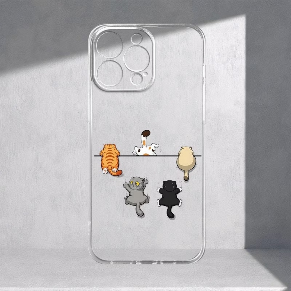 Five Cute Cat Pattern Phone Ca - Phone Cases Transparent 评论和价格