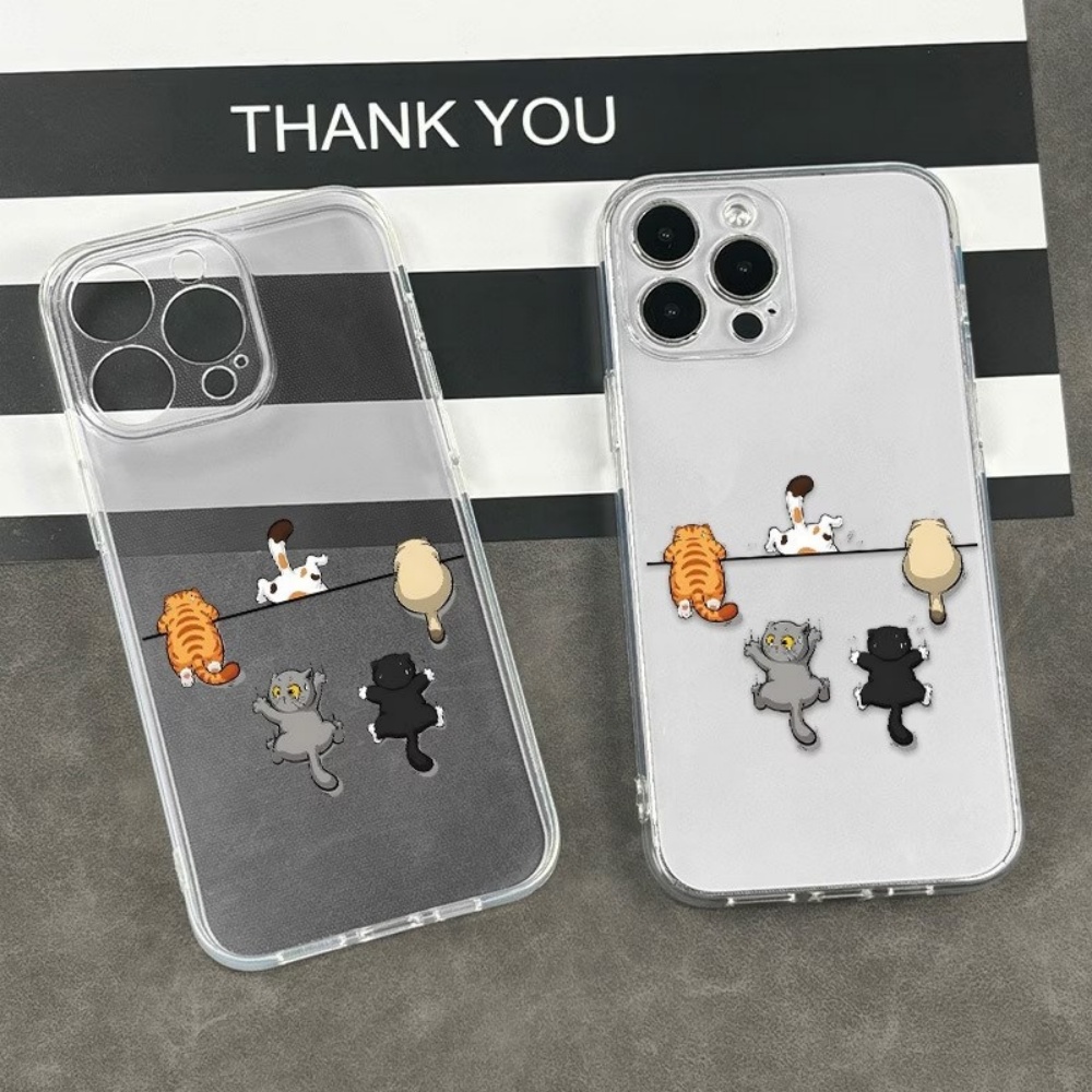 Five Cute Cat Pattern Phone Ca - Phone Cases Transparent 评论和价格