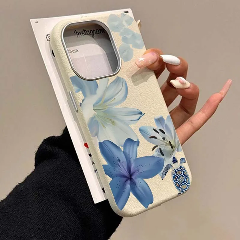 Elegant Blue Lily Fashion Patt - Phone Cases Blue 评论和价格