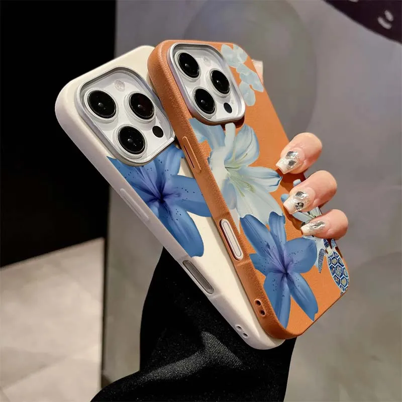 Elegant Blue Lily Fashion Patt - Phone Cases Blue 评论和价格