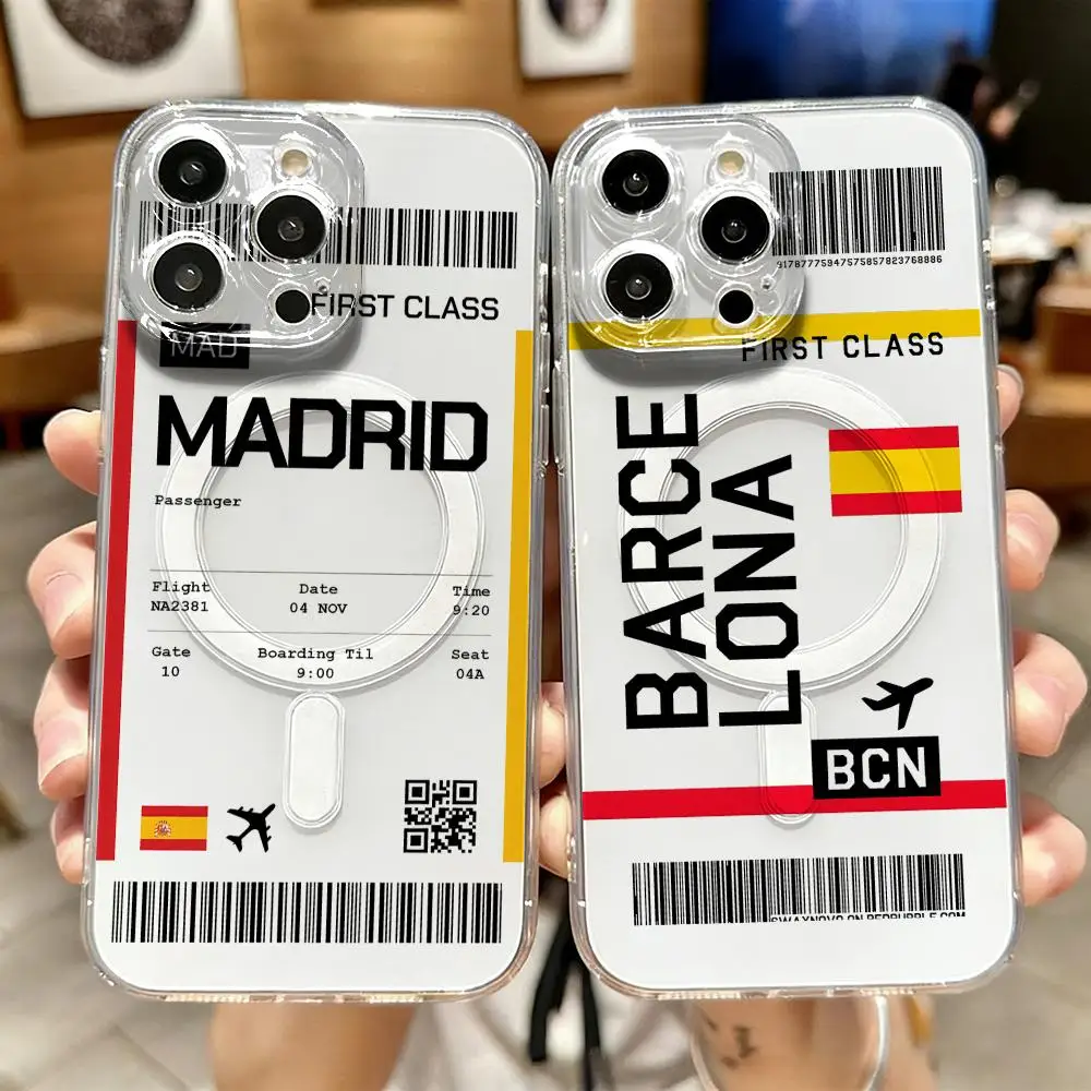 Travel Plane Ticket Spain Phon - Phone Cases Transparent 评论和价格