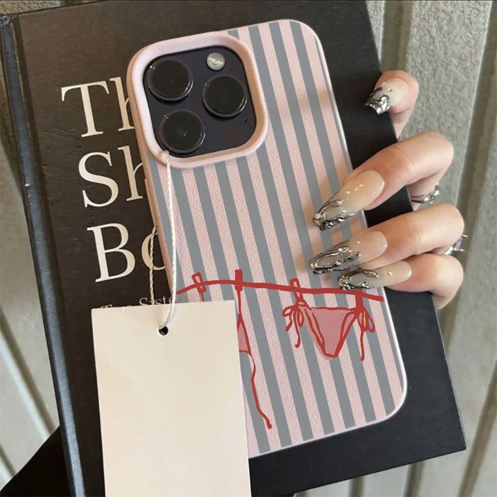 Blue White Striped Bikini Phon - Phone Cases Blue 评论和价格