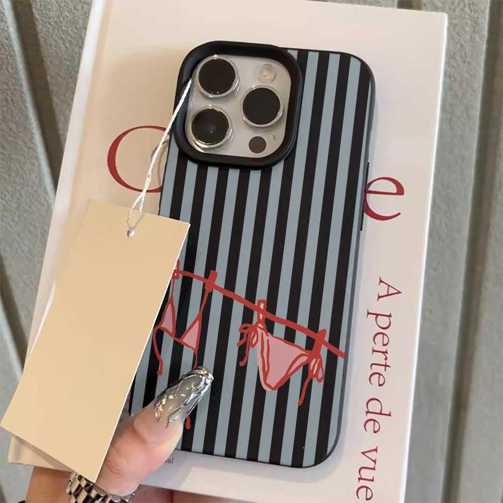 Blue White Striped Bikini Phon - Phone Cases Blue 评论和价格