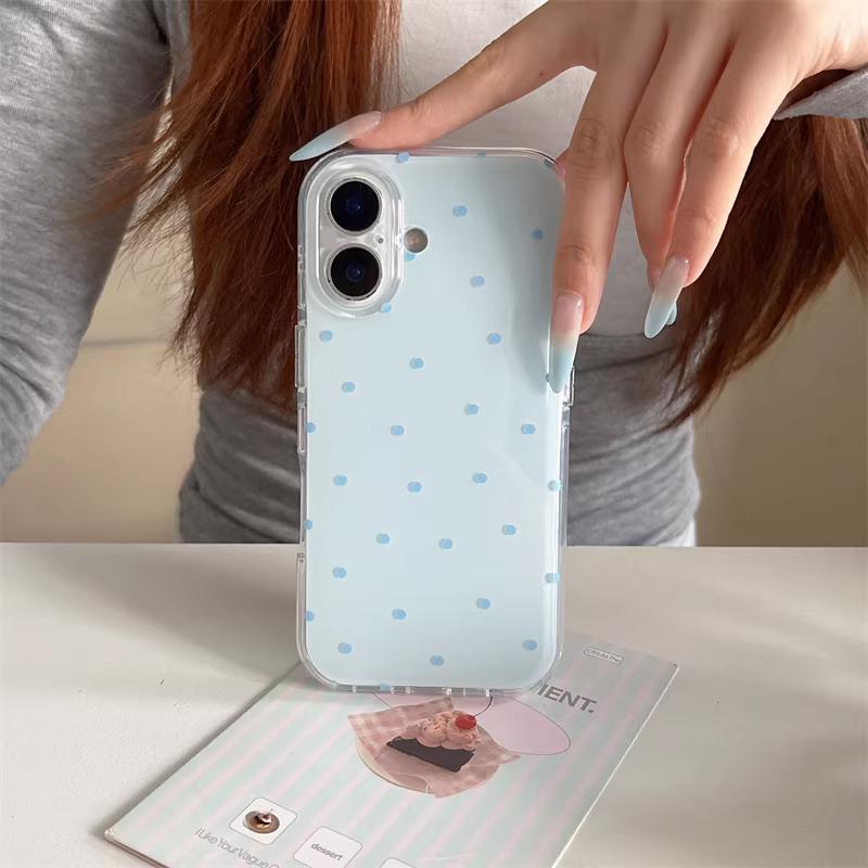 Korean Ins Girl Simple Blue Pi - Phone Cases Blue 评论和价格
