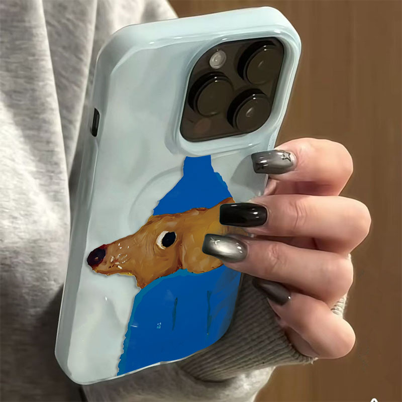 Blue Hat Puppy Folds Texture S - Phone Cases Blue 评论和价格