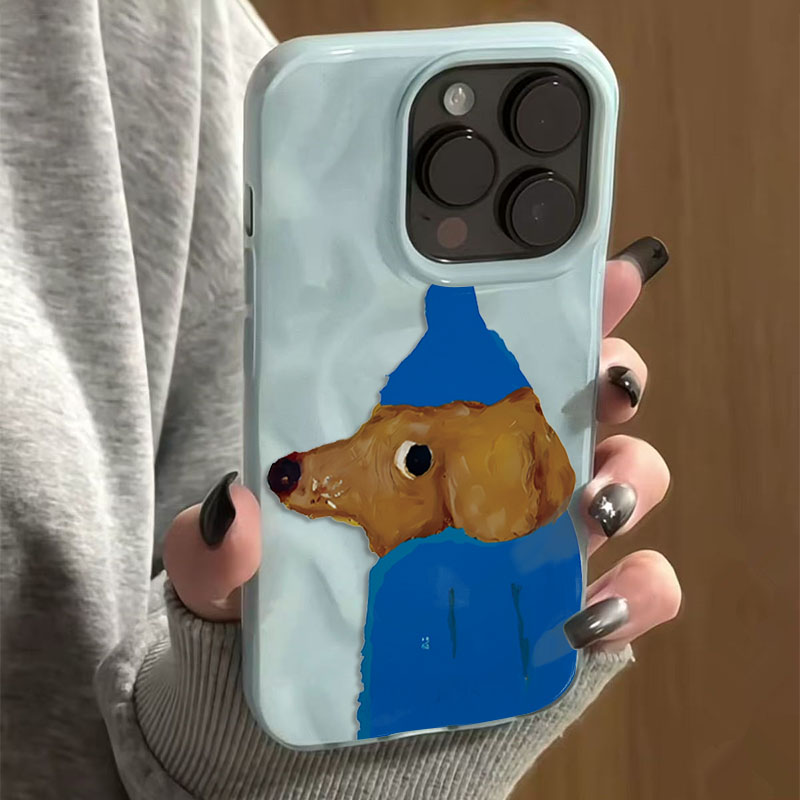 Blue Hat Puppy Folds Texture S - Phone Cases Blue 评论和价格