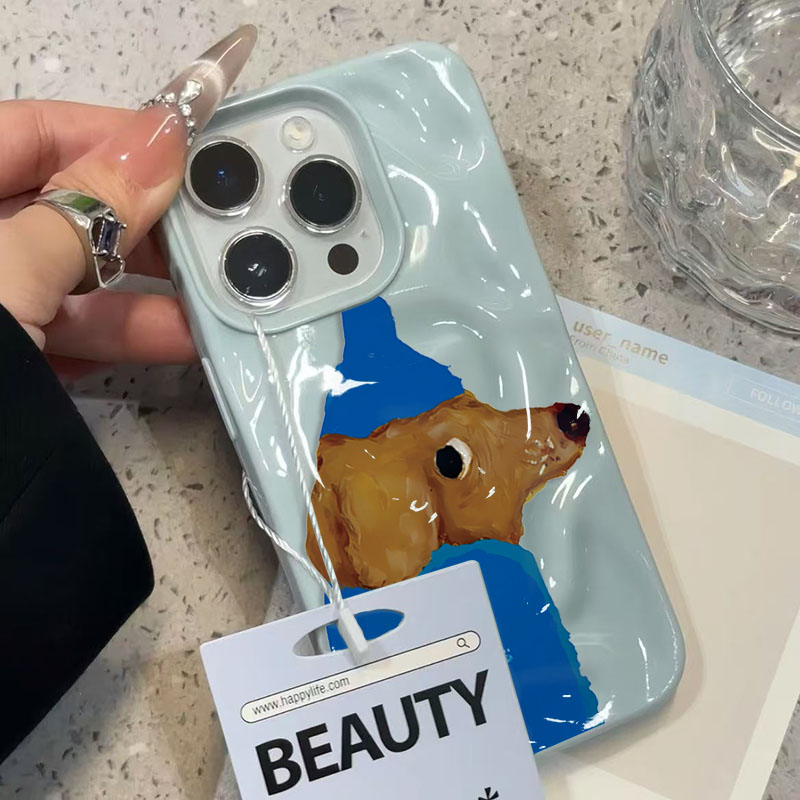 Blue Hat Puppy Folds Texture S - Phone Cases Blue 评论和价格