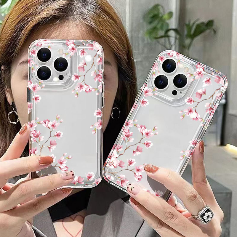 Pink Flower Design Transparent - Phone Cases Best 评论和价格