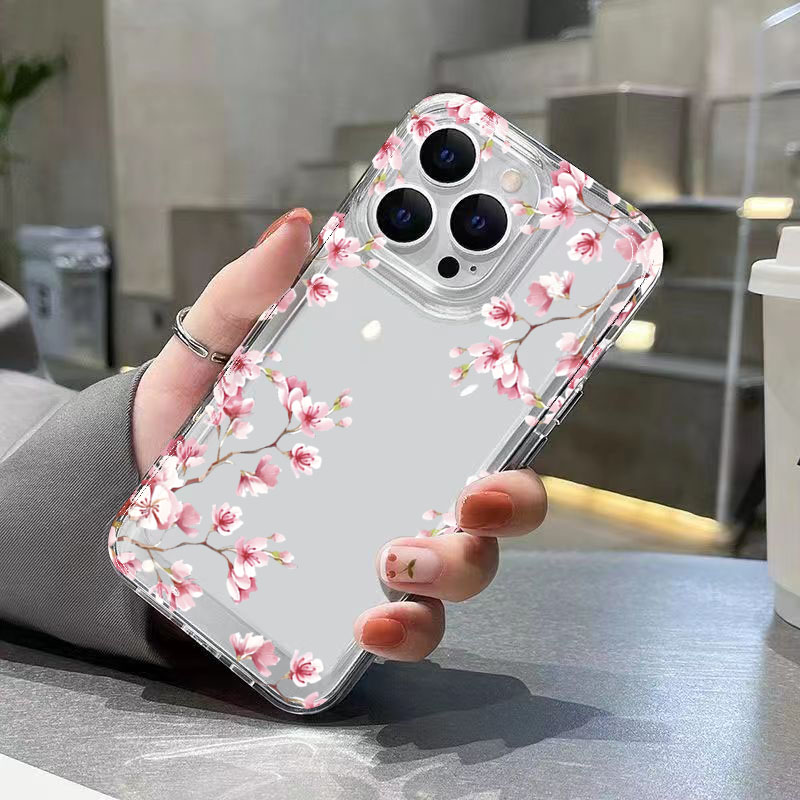 Pink Flower Design Transparent - Phone Cases Best 评论和价格