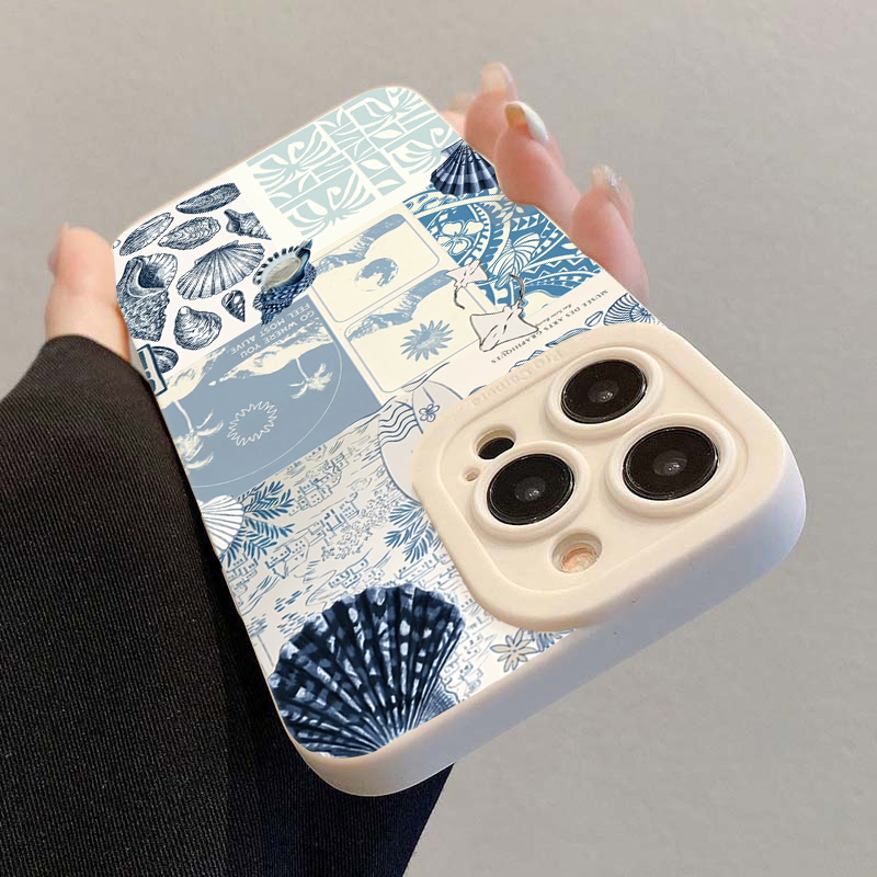 Ocean Creative Coastal Seashel - Phone Cases Blue 评论和价格