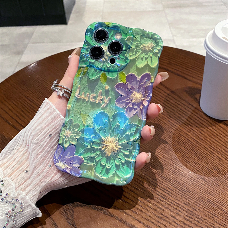 Retro Blue Light Oil Painting  - Phone Cases Blue 评论和价格