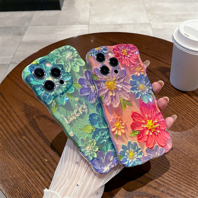 Retro Blue Light Oil Painting  - Phone Cases Blue 评论和价格