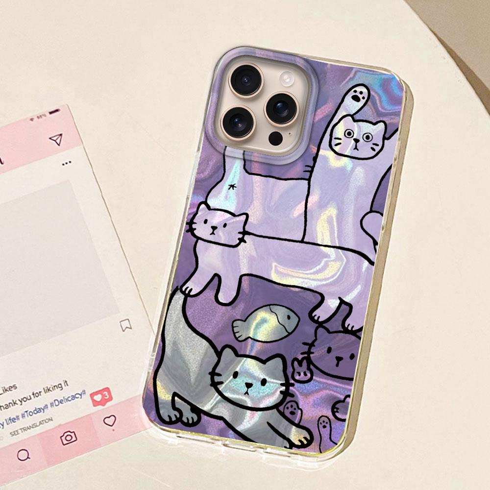 Purple Line Cat Fish Water Tex - Phone Cases Best 评论和价格