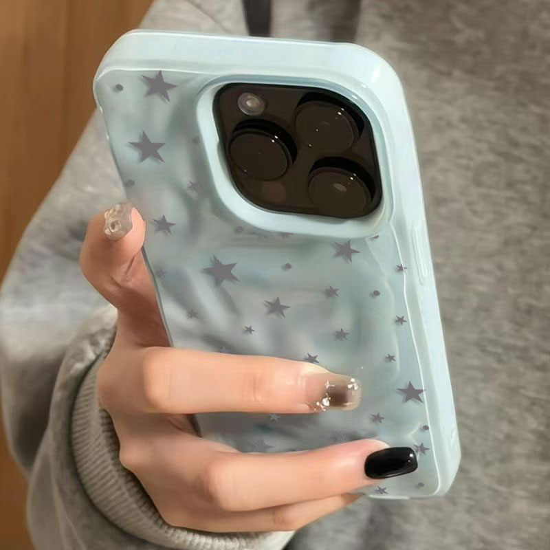 Minimalist Gray-Blue Star Wave - Phone Cases Blue 评论和价格