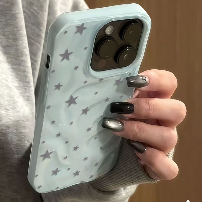 Minimalist Gray-Blue Star Wave - Phone Cases Blue 评论和价格