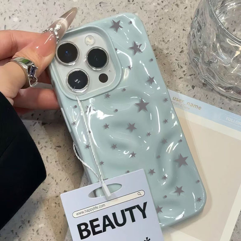 Minimalist Gray-Blue Star Wave - Phone Cases Blue 评论和价格